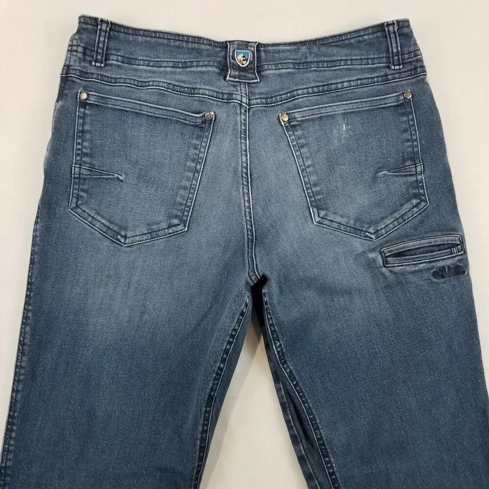 Kuhl Jeans Mens 34x34 Blue Medium Wash Straight Stretch Denim Organic Cotton